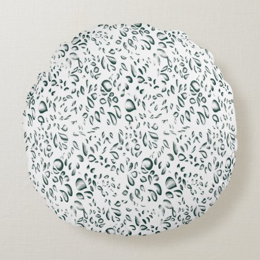 Een witte achtergrond met veel druppels water rond kussen (Voorkant)