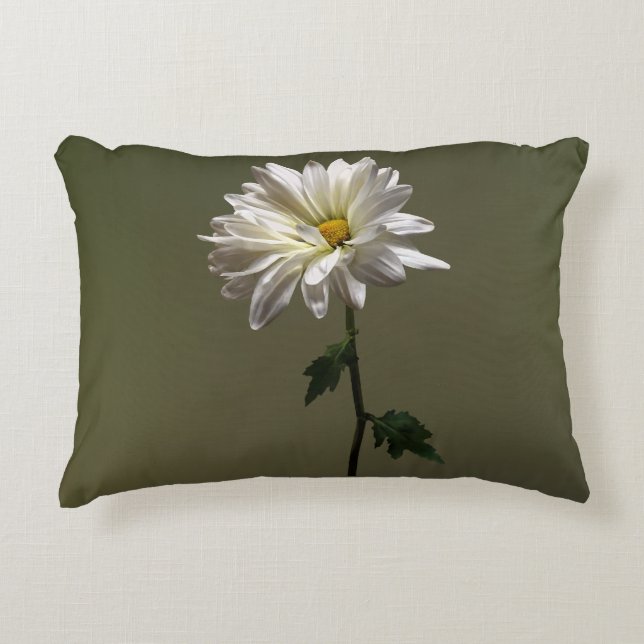 Een Witte Daisy Accent Kussen (Voorkant)