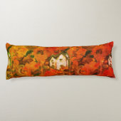 Een Witte Huis en Najaarsbomen Lichaamskussen (Achterkant)