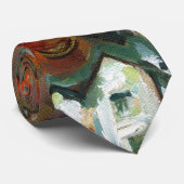 Een Witte Huis en Najaarsbomen Stropdas (Opgerold)