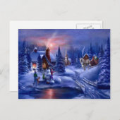 Een witte kerst feestdagenkaart (Voorkant / Achterkant)