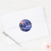 Een witte kerst ronde sticker (Envelop)