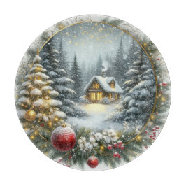 Een witte kerst snijplank