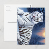 Een witte tijger in de sneeuw briefkaart (Voorkant / Achterkant)