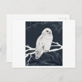 Een witte winterbaars op een tak briefkaart (Voorkant / Achterkant)