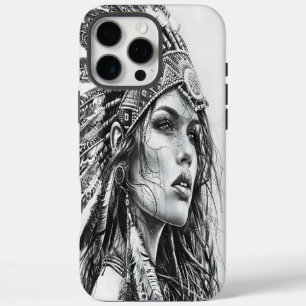 Een woeste Indiase krijger meisje versierd met ver iPhone 16 Pro Max Hoesje