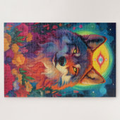 Een woeste wolf legpuzzel (Horizontaal)