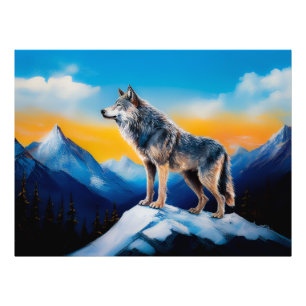 Een wolf foto afdruk