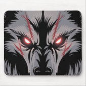 Een wolf met gloeiende rode ogen muismat (Voorkant)