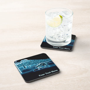 Een wolf op sneeuw bier onderzetter