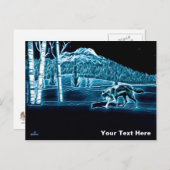 Een wolf op sneeuw briefkaart (Voorkant / Achterkant)