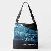 Een wolf op sneeuw crossbody tas (Voorkant)