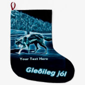 Een wolf op sneeuw - Gleðileg Jól Grote Kerstsok (Voorkant)