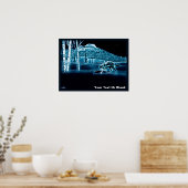 Een wolf op sneeuw poster (Keuken)