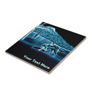 Een wolf op sneeuw tegeltje