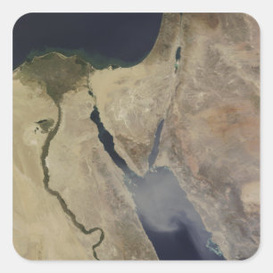 Een wolk bruin stof uit Saudi-Arabië Vierkante Sticker