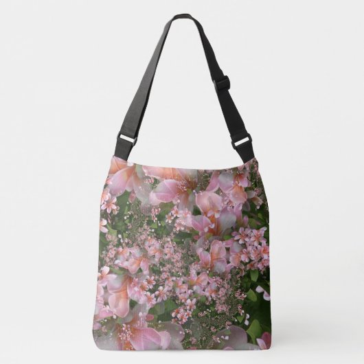 Een wolk van roze Frangipani, schouder Canvas tas (Voorkant)