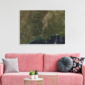 Een wolkenvrij uitzicht van de Verenigde Staten in Canvas Afdruk (Insitu (Woonkamer))