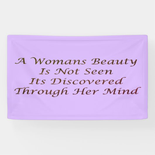 Een Womans Beauty berichtgedicht functie      Spandoek (Horizontaal)