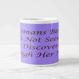 Een Womans Beauty-berichtgedicht inspireert Extra Grote Beker