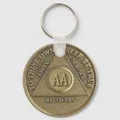 Een Wonder Gebeurde CUSTOM DATE Sober Een Munt Sleutelhanger (Voorkant)
