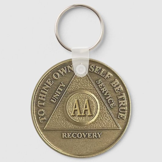 Een Wonder Gebeurde CUSTOM DATE Sober Een Munt Sleutelhanger (Voorkant)