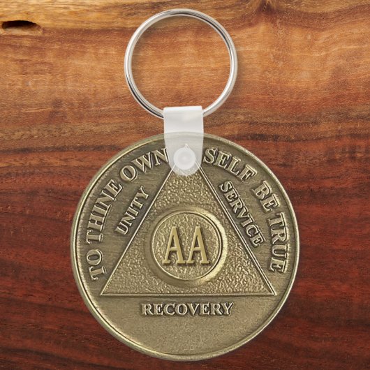 Een Wonder Gebeurde CUSTOM DATE Sober Een Munt Sleutelhanger (Voorkant)