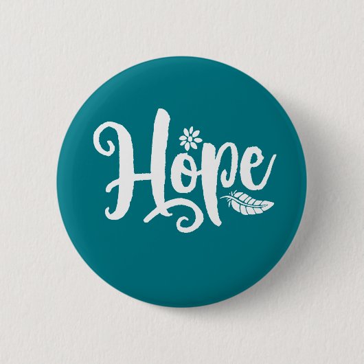 Eén woord dat 'Hope Cursive Calligrafie' zegt Ronde Button 5,7 Cm (Voorkant)