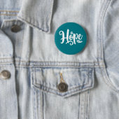 Eén woord dat 'Hope Cursive Calligrafie' zegt Ronde Button 5,7 Cm (In situ)