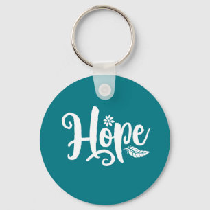 Eén woord dat 'Hope Cursive Calligrafie' zegt Sleutelhanger