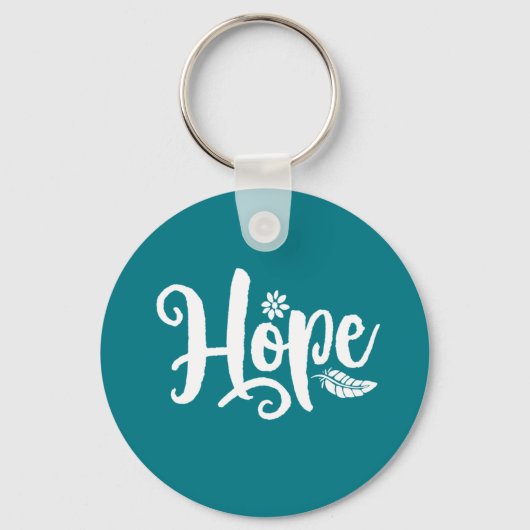 Eén woord dat 'Hope Cursive Calligrafie' zegt Sleutelhanger (Voorkant)