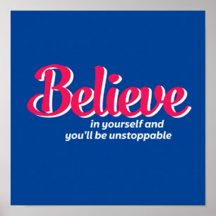 Één woord dat zegt geloof Inspirerend Citaat Poster