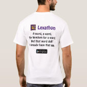 "Een woord, een woord" Lexathon shirt (Achterkant)