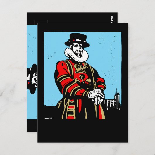 Een Yeoman Warder of Beefeater Briefkaart (Voorkant / Achterkant)