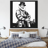 Een Yeoman Warder of Beefeater Canvas Afdruk (Insitu (Slaapkamer))