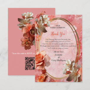 Een zachte 2024 kleur van Peach Fuzz Flowers RSVP Kaartje