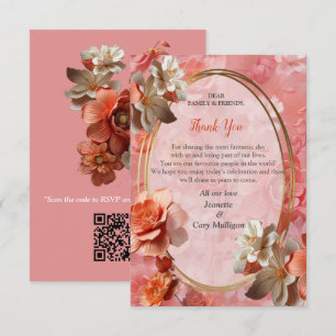 Een zachte 2024 kleur van Peach Fuzz Flowers RSVP Kaartje