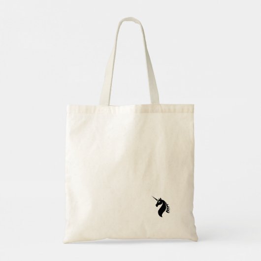 Een zachte kleur eenhoorn hoofd tote bag (Achterkant)