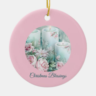 Een zachte licht - Pastel Kerstkaart Keramische Ve Keramisch Ornament