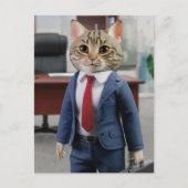 Een zakelijke kat briefkaart (Voorkant)