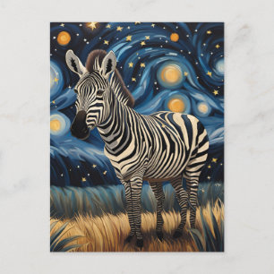 Een Zebra in de Sterrennacht Briefkaart
