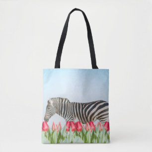 Een Zebra van de Tulpen Draagtas