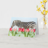 Een Zebra van de Tulpen Kaart (Gele Bloem)