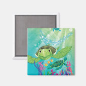 Een Zee-schildpad Magneet (Voorkant / Achterkant)