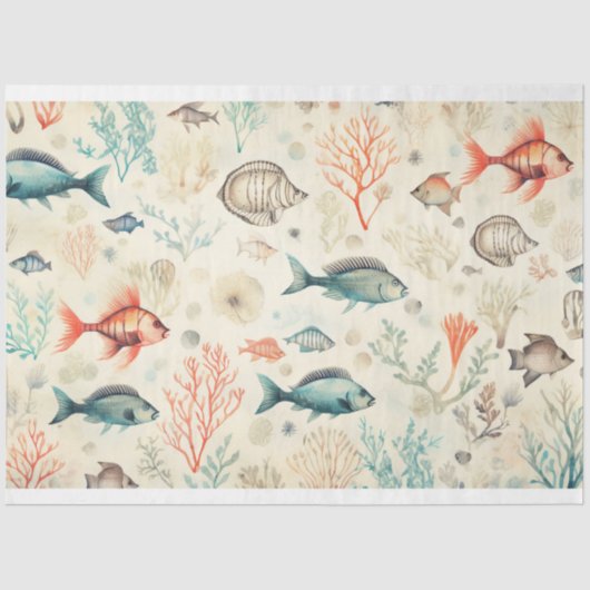 Een Zee serie ontwerp 5 Tissuepapier (Voorkant)