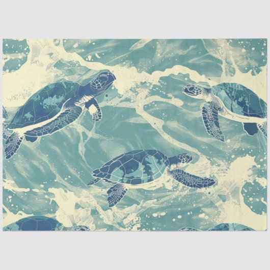 Een Zee Turtle Series Design 1 Tissuepapier (Voorkant)