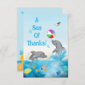 Een Zee van Dank Dolfijn Volleybal Oceaan Bedankkaart (Voorkant / Achterkant)