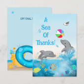 Een Zee van Dank Dolphin Oceaan Bedankkaart (Voorkant / Achterkant)