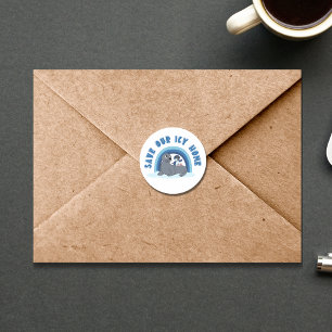 Een zeehond en een pinguïn "Red onze ijzige wereld Ronde Sticker