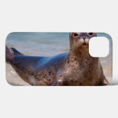 Een zeehond op een strand langs de Stille Oceaan Case-Mate iPhone Case (Achterkant (horizontaal))